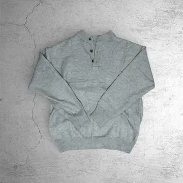 헨리넥 니트 스웨터 구제 의류 그레이