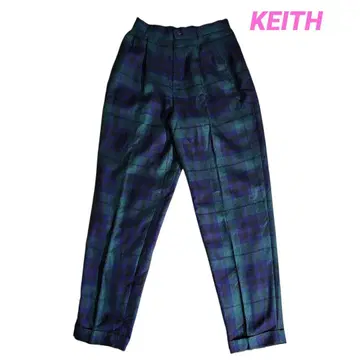 KEITH 블랙워치 울100% 투 턱 슬랙스 69053