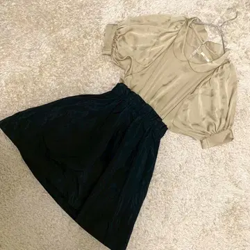 [고품질] FRAY I.D 이소재 도킹 원피스 퍼프 슬리브 사이즈 1