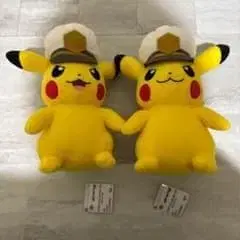 택 포함 2체 세트 캡틴 피카츄 봉제 인형 피카츄