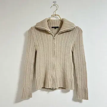 [ 23구 ] 베이지 니트 스웨터 지퍼 가디건 앙상블
