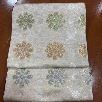 새상품 미재단 주라쿠 후쿠로 오비 칠보꽃무늬
