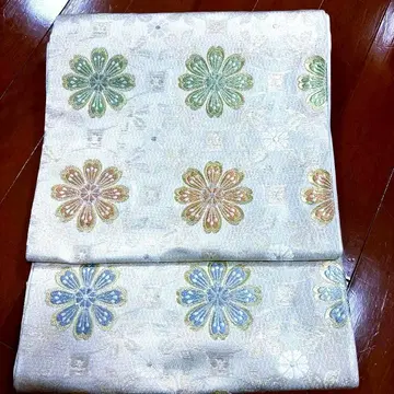 새상품 미재단 주라쿠 후쿠로 오비 칠보꽃무늬