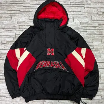 90s STARTER 충전솜 아노락 후드티 네브래스카 대학 자수 로고