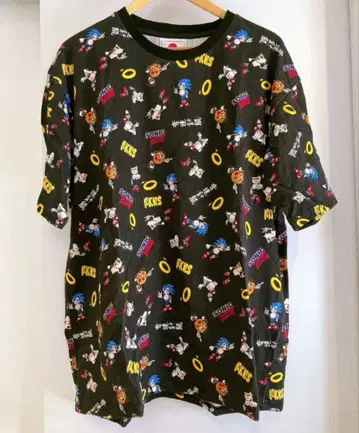 펑크 드렁커스 [PDSxSONIC] 소닉 올 패턴 T셔츠 XL
