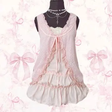 y2k axes femme 도트 쉬폰 위시코어 발레코어