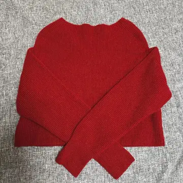 Apuweiser-riche 캐시미어 혼방 오프넥 아쿠아 라메 니트 레드