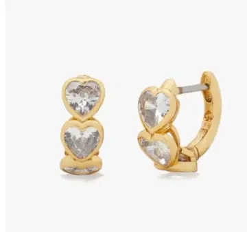 kate spade/하트 지르코니아 골드 허기 귀걸이