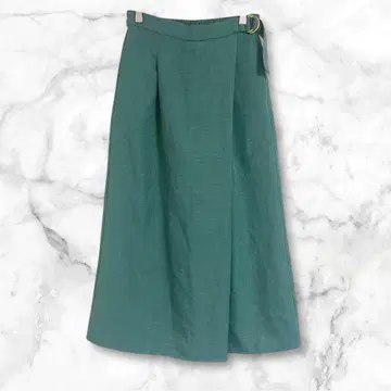 그린 랩 스타일 가우초 팬츠 M 심플 무지 허리밴딩