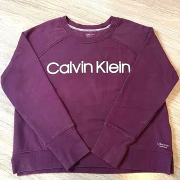 레어 Calvin Klein 버건디 맨투맨