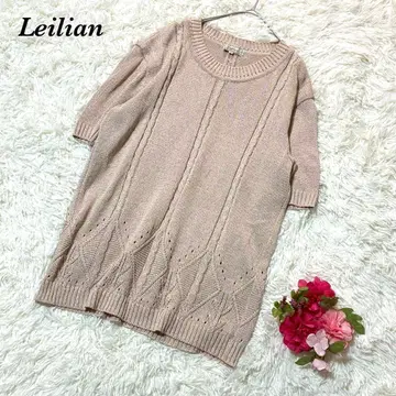 레리안 니트 원피스 반팔 9 핑크 계열 캐주얼 케이블 짜임 시스루