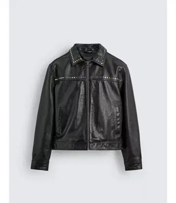 품절 상품 게릴라 세일 자라 스터드 장식 블랙 크롭 가죽 자켓