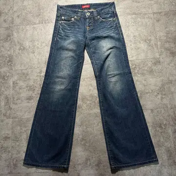 moussy 플레어 데님 부츠컷 Y2K 인디고 바나나 팬츠