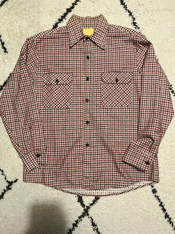 Sears 빨간색과 블랙 체크 무늬 플란넬 셔츠 70s