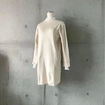 택 포함 새상품 쉬폰 커프스 레이어드 스타일 미니 원피스 튜닉 롱 니트