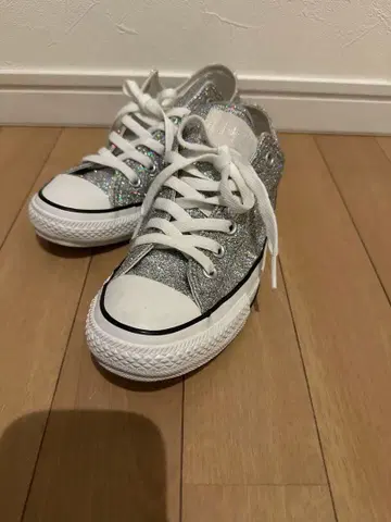 컨버스 실버 글리터 스니커즈 로우컷