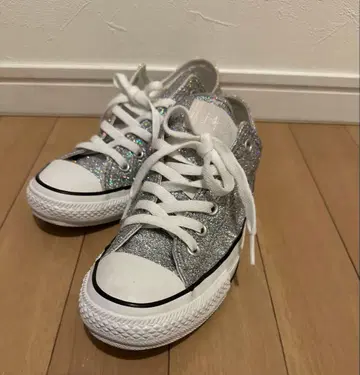 컨버스 실버 글리터 스니커즈 로우컷