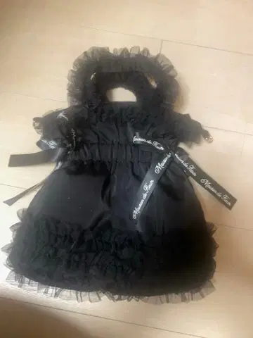 튤 프릴 더블 리본 2Way 토트 (BLACK)