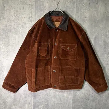 레어 스웨이드 천연 가죽 가죽 자켓 트래커 웨스턴 헤비웨이트