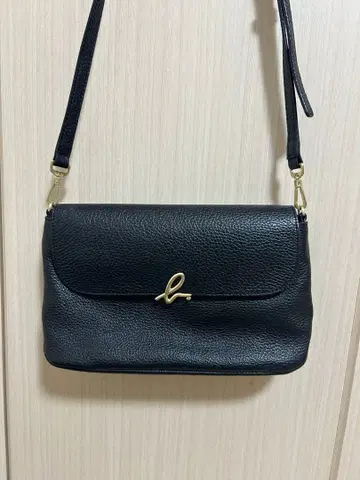 아네스베 블랙 가죽 숄더백