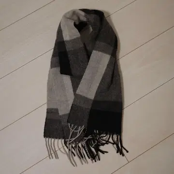 90s 캐시미어 체크 머플러 (그레이)