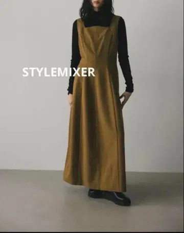 새상품 STYLEMIXER 오버롤 스커트 원피스 롱 기장 미사용 S
