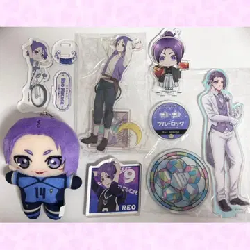 블루 록 미카게 레오 아크릴 스탠드 원화전 아크릴 블록 봉제 인형