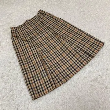 DAKS 닥스 박스 플리츠 스커트 체크 무늬 베이지 69-94