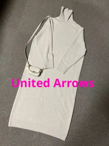 유나이티드 애로우즈 터틀넥 롱 원피스 내추럴 프리 사이즈