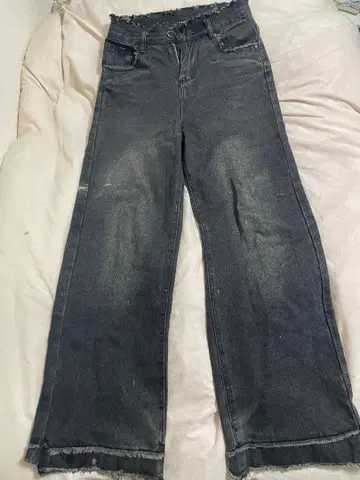 다크 그레이 와이드 레그 데님