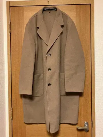 무인양품 울 혼방 더블 페이스 체스터 코트 XL 모카 브라운