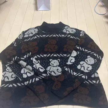 SEPARATE ISSUE 곰 패턴 니트 스웨터 M