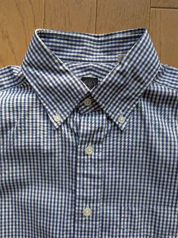 [ BEAMS F ] 깅엄 체크 BD 셔츠 네이비