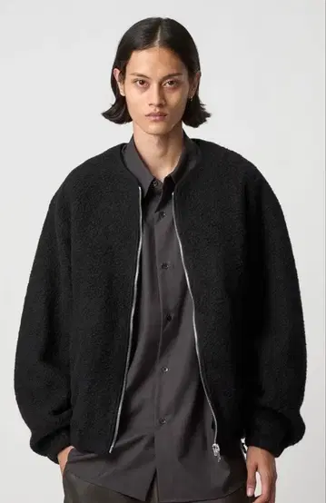 H 나핑 울 지퍼 자켓 H BEAUTY&YOUTH 블랙