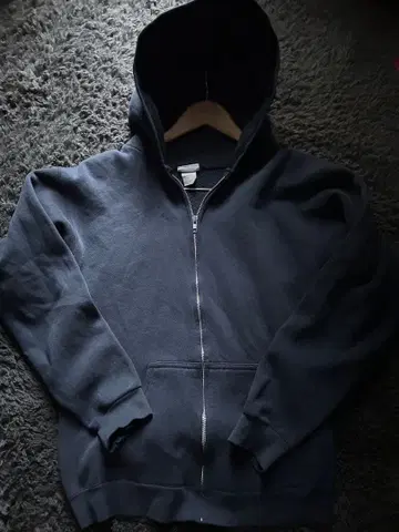 90s PRO SPIRIT 무지 집업 후드티 네이비