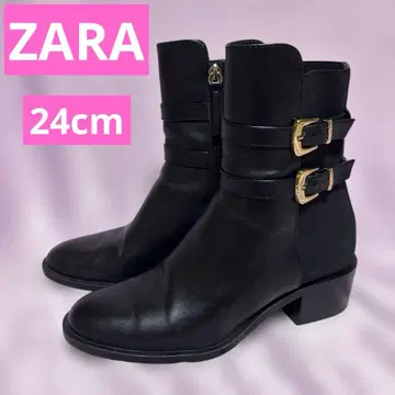 ZARA 블랙 사이드 고어 부츠 37(24cm)