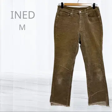 이네드 플레어 팬츠 M 브라운 코듀로이 원단 스웨이드 느낌