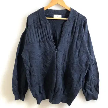 90s vintage UMBERTO ROSETTI 입체 편직 지퍼 니트