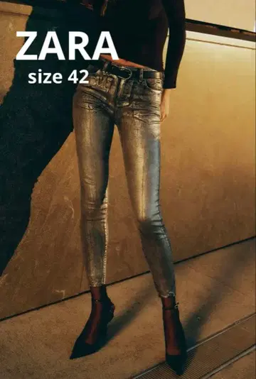 [레어 사이즈] 미사용 택 포함 ZARA 실버 데님 42