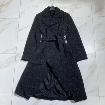 레어 갤러리 바이 EU제 도네갈 트위드 울 벨티드 코트 여배우 칼라