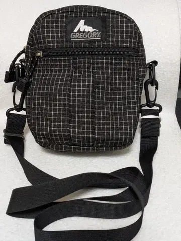 GREGORY 숄더백 블랙 체크 무늬