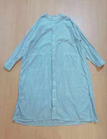 새상품급 Clip tab 노카라 셔츠 원피스 스트라이프