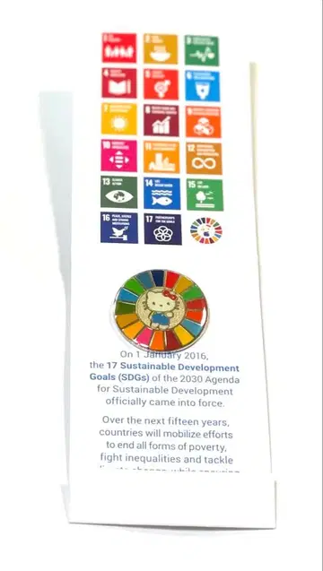 헬로키티 SDGs 핀 배지 UN 키티