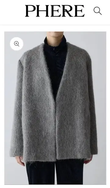 PHERE Muscae mohair short coat gray