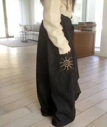 스트라이프 벌룬 핏 투웨이 데님 팬츠