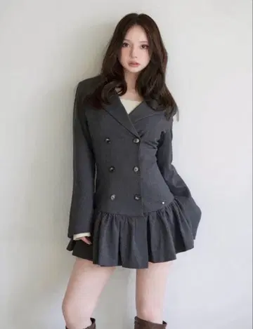 andmary 도나 개더 미니 드레스