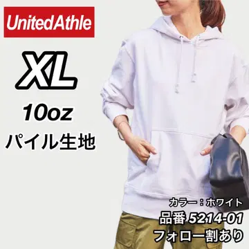 미사용 새상품 유나이티드 애슬레 10oz 파일 안감 후드티 화이트 XL