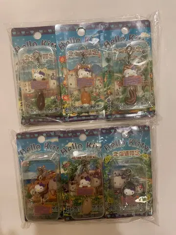 헬로키티 홋카이도 한정 키링 6개 세트