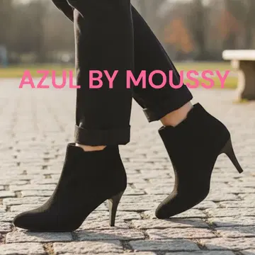 미사용 AZUL BY MOUSSY 숏부츠 블랙 M 힐 스웨이드 느낌