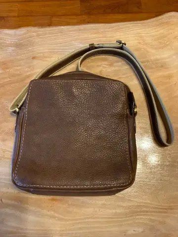 츠치야 가방 브라운 가죽 숄더백